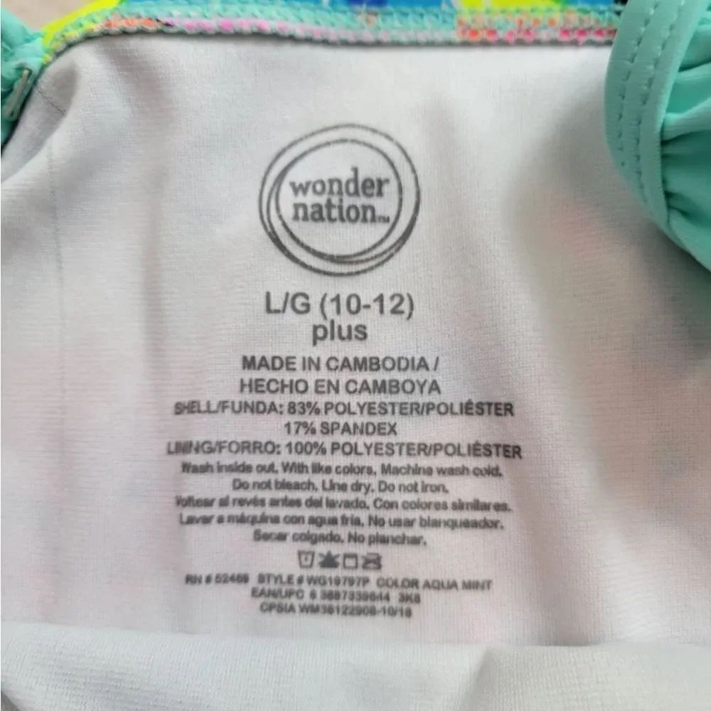 Wonder Nation heart swimsuit L10/12 plus size - Picture 4 of 4
